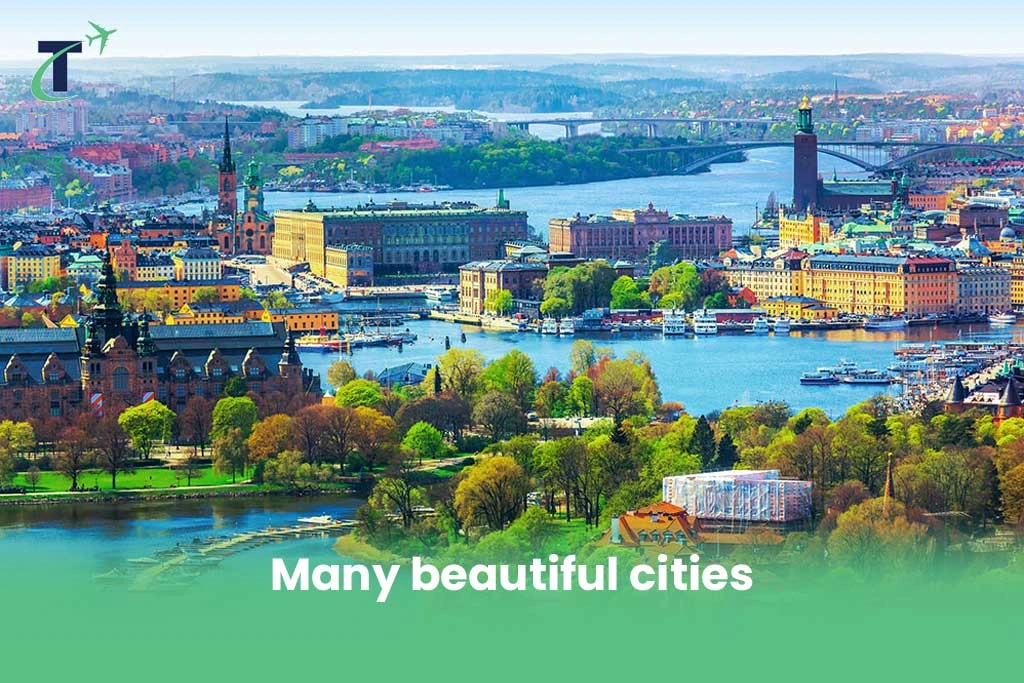 Many beautiful cities in Sweden